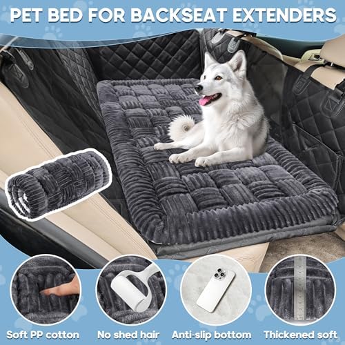 Dog Car Bed Mat Non-Slip Backseat Extender Dog Bed 50" x24.6" Gray - Image 5