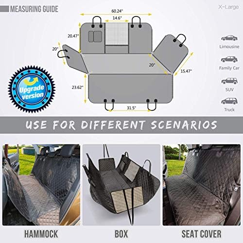 Vailge X-Large Dog Car Hammock, 100% Waterproof with Mesh Window, Scratch Prevent Anti-Slip Car Seat Covers for Back Seat - Image 5