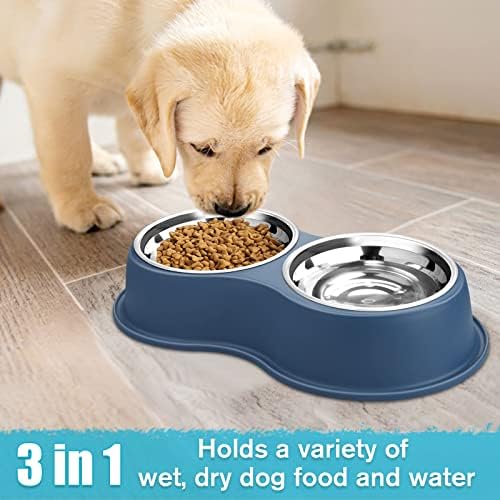 Epetslove Stainless Steel Dog Bowls Double Non-Slip Dog Water and Food Bowl - Image 5