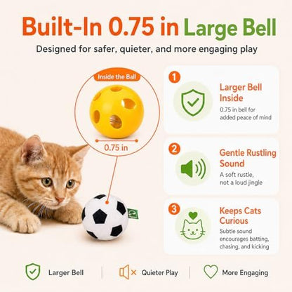 Agape Organic Catnip & Silvervine Filled Cat Toy Balls with Bell Sound - Image 6