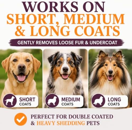 SleekEZ Dog Brush for Shedding | Patented Deshedding Dog Brush | Pet Hair Remover for Short, Medium & Long Coats | Made in USA | 5 Inch - Image 5