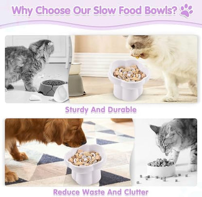 Cat Slow Feeder Bowl Set,1 Pcs Pastel Series Cat Plate for Dry and Wet Food - Image 3