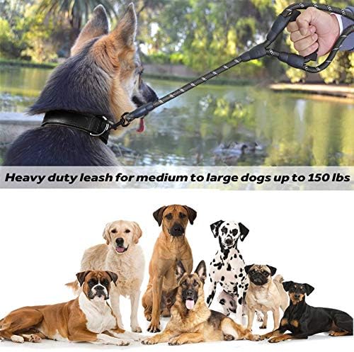 JSXD Heavy Duty Double Handle Dog Leash - 5 FT, Padded & Reflective, Rope for Small to Large Dogs (Black) - Image 5