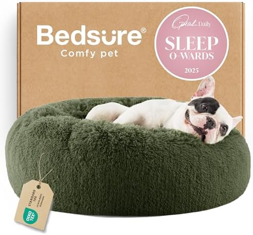Bedsure Calming Small Dog Bed Donut Washable Cat＆Puppy Bed,23 inches Green by Unknown
