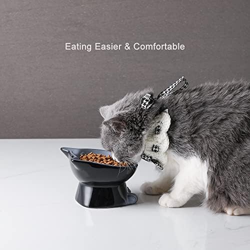 Nihow Elevated Cat Bowls,5 Inch Ceramic Raised Cat Food Bowl for Feeding - Image 6
