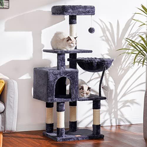 Heybly Cat Tree with Toy, 50.4" Cat Tower condo for Indoor Cats, HCT004G - Image 2