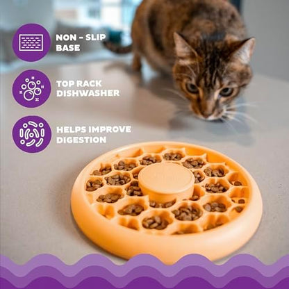 Catstages Slow Feeder Bowl & Treat Puzzle Cat Toy, Aids Digestion, 6.6" - Image 4