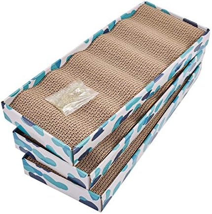 PEEKAB Cat Scratcher Cardboard Reversible Cat Scratch pad Kitty Corrugated Scratching Board Bed Catnip Included by PEEKAB