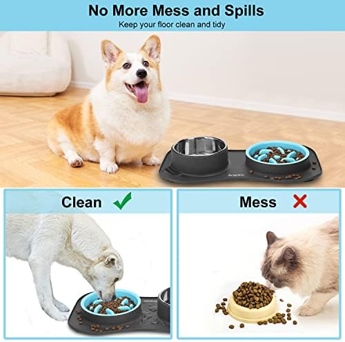Slow Feeder Dog Bowls 3 in 1 Stainless Steel Food Water Bowl to Slow Eating - Image 4