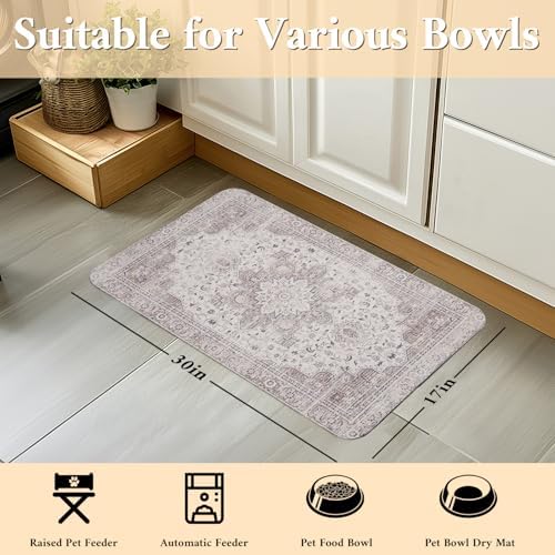 Dog Food Mat for Floors Waterproof Quick Dry Pet Placemat Cat Feeding Bowls Mats for Food and Water, Eco-Friendly Dog Accessories Diatomite Pets Supplies 17" X 30" - Image 6