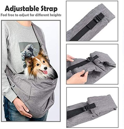 ARELLA Dog Sling Carrier for Small Dog Sling Carrier 5-15 lbs with Comfortable Adjustable Padded Shoulder Breathable Mesh for Travel Hands Free Daily Walk Outdoor Activities PDS08G - Image 3