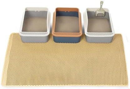 Extra Large Cat Litter Mats, XL 47"x28" Litter Trapping Mat for Cat,Litter Box Matt for indoor, 2 Layer Catcher Rug,Waterproof Urine Proof,Clean Easily,Non-Slip by USHARP