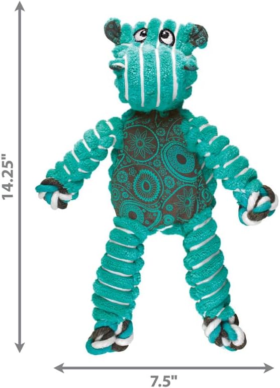 KONG Floppy Knots - Knotted Rope Dog Toy Entices Play - Tug Toy Satisfies Natural Instincts - Dog Supplies with Floppy Design & Minimal Stuffing - Hippo, for Medium/Large Dogs