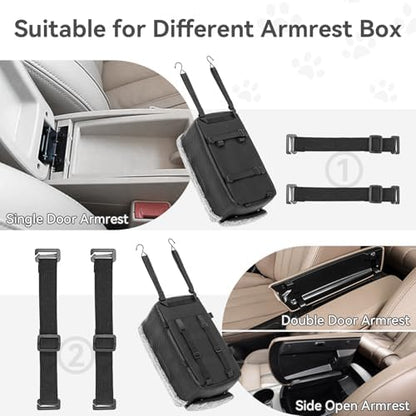 PETSFIT Center Console Dog Car Seat, Portable Pet Car Seat with Safe Protective Hooks, Luxury Dog Car Seats for Small Dogs Includes Safety Leash and Storage Pocket for Pets Up to 9 lbs (Black) - Image 5