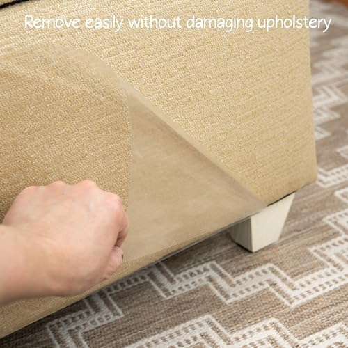 Kitty City Cat Scratch Furniture Protector Tape – 12 Large Clear Double-Sided Sticky Sheets – Cat Scratch Deterrent & Training Tape for Couch, Sofa, Chairs & Walls – Non-Toxic, Residue-Free - Image 6