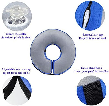 Protective Inflatable Recovery Collar, Soft Blow-up Dog Cone Collar, Pet Donut Cone Collar, Comfy Elizabethan Collar After Surgery for Large Dog to Prevent from Biting & Scratching - Image 3