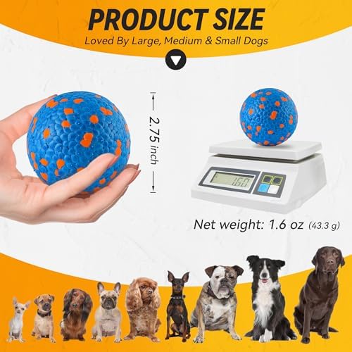 FUSOTO 2Pcs Dog Balls, Tennis Balls for Dog, Blue - Image 6