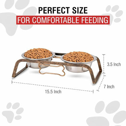 Loving Pets Elevated Dog Bowls – Raised Stainless Steel Dog Bowls with Steel Stand – Non-Skid, No Spill Feeder for Small, Medium & Large Dogs – Easy to Clean, Durable Raised Dog Feeding Station