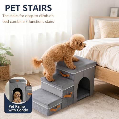 17-inch Pet Dog Stairs for High Beds, 120 lbs Weight Capacity - Image 2