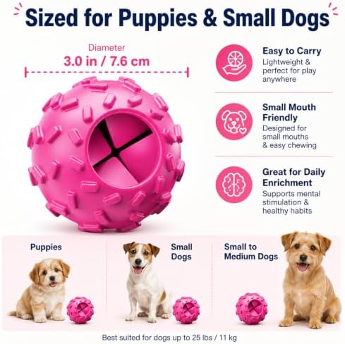 Treat Dispensing Dog Toy, Dog Puzzle Toy and Dog Treat Ball for Small Dogs - Image 6