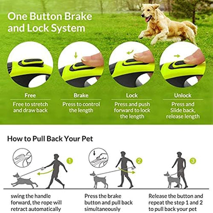 Retractable Dog Leash 360°Tangle-Free 16ft Heavy Duty Pet Walking Leash - Image 5