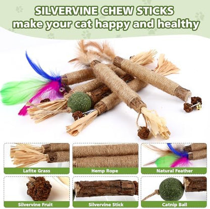 WOUSEDO 24 Pack Catnip Chew Toys with Silvervine Sticks for Cats - Image 3