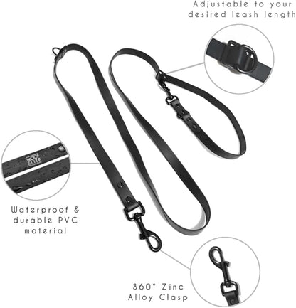Hands-Free Waterproof Dog Leash, Adjustable Waist & Crossbody Dog Leash for Running, Walking & Hiking (Beige, 8 FT)
