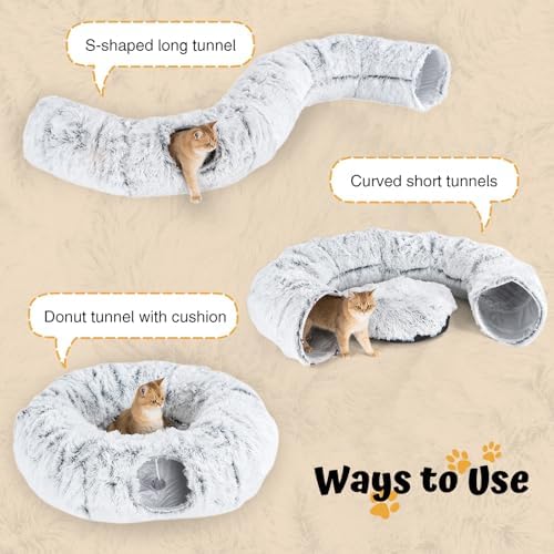 Avont Cat Tunnel Bed, Washable Cushion, Large 3-in-1 Play Tube for Cats - Image 2