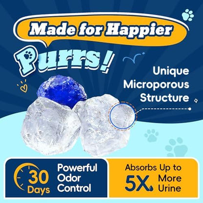 LMJP Crystal Cat Litter for Long-Lasting Odor Control, Non-Clumping, 17.2lb - Image 2