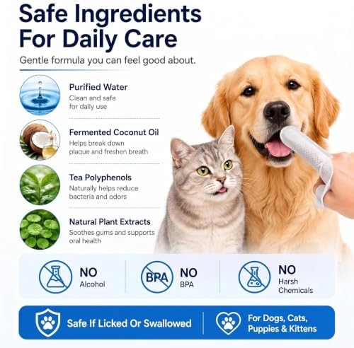 Pet Cleaning Finger Wipes for Dogs and Cats Non-Slip Design 50 Counts - Image 5
