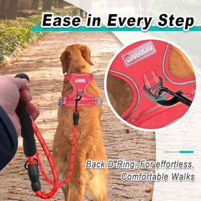 BARKBAY Dog Harness for Large Dog No Pull Mesh 2 Clips Dog Vest - Image 3