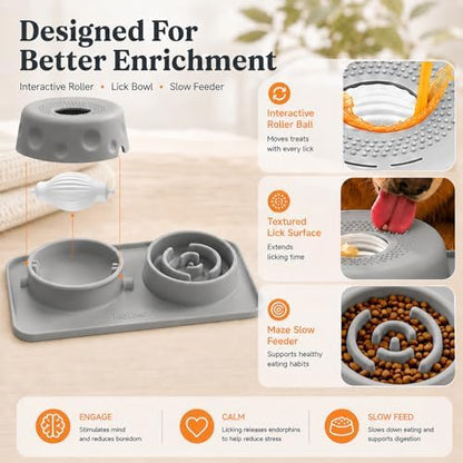 2 in 1 Silicone Slow Feeder Dog Bowl & Lick Bowl,Pet Feeding Bowl - Image 5