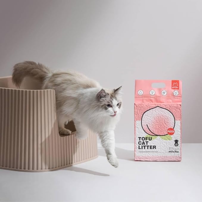Michu Tofu Cat Litter Natural Clumping Tofu Cat Litter, Fast Clumping and Easily Scoop-able 5.5lb/88oz 5 Scents - Ocean Fresh, 4 Pack