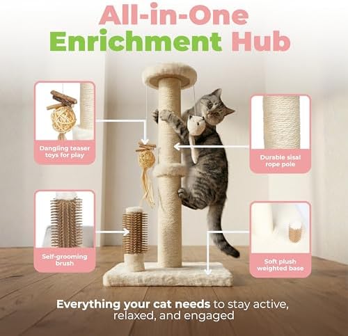 Best Pet Supplies Catify Cat Scratching Post - Beige H: 33" - Image 3