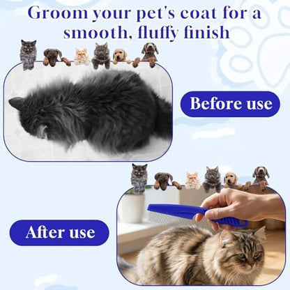 6-Pack Flea Comb for Dogs and Cats, Stainless Steel Dog Cat Grooming Combs with Rounded Tooth for Remove Fleas Lice Eggs Double-Sided Tear Stain Remover Pet Dematting Kit for All Types of Pets - Image 6