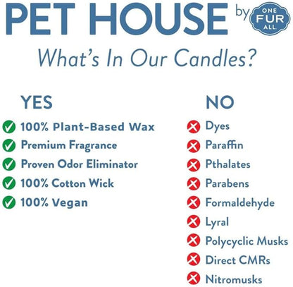 Pet House Mini Candles for Pet Odor Made with Natural Soy Wax, Plant Based, Dog and Cat Friendly Scented Candles, Orange Spice Pack of 3