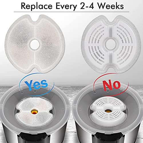Cat Water Fountain Stainless Steel, 84oz/2.5L Pet Water Fountain with LED Night Light, Automatic Drinking Fountain for Cats, Dogs and Other Pets - Image 5
