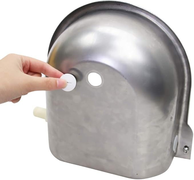 Stainless Steel Automatic Dog Waterer Bowl with Float Valve and 1M Hose(one end 3/4''), Livestock Waterer for Dog Goat Cattle (with Drainage Hole)