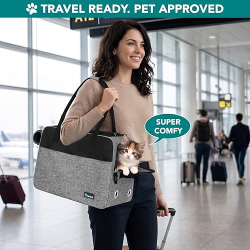 PetAmi Small Dog Purse Carrier with Pockets, Airline Approved, Grey - Image 5