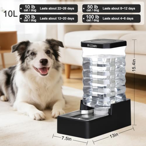 RIZZARI 10L Dog Water Bowl Dispenser:Large Capacity for Multiple Dogs - Image 4