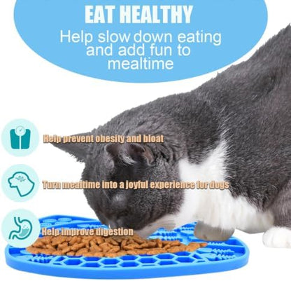 Lick Mat for Dogs and Cats, Anxiety Relief Licking Pad, Boredom Reducer, Snuffle Mat, Keeps Pets Busy, Perfect for Bathing and Grooming, 1 Pack (1Pack Light Blue) - Image 4