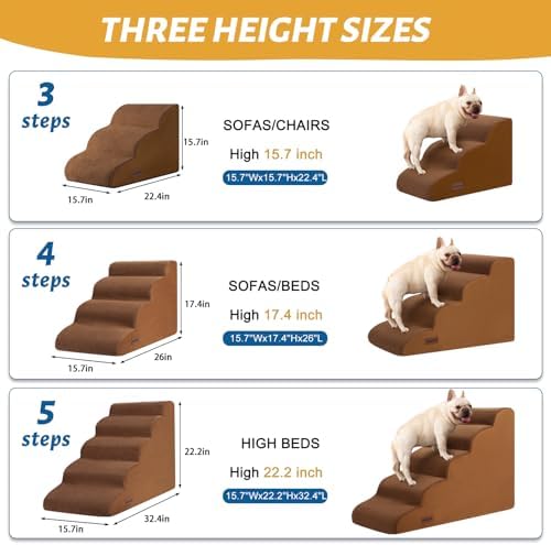 Aodisman Dog Stairs for Small Dogs and Cats,3-Step Pet Ramp for Couch,Chair - Image 6