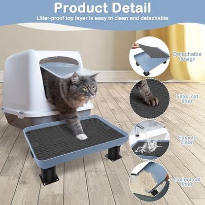 Adjustable Cat Litter Box Ramp, Catcan Detachable Elevated Step - Image 3