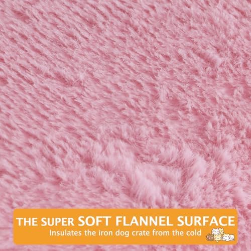 Reversible Dog Bed Mat with Plush and Corn Velvet,Soft Warm Pet Cushion, Dual Purpose Washable Sleeping Mattress Bed for Small Medium Large Dog and Cat XB004 (36"x23", Pink) - Image 4