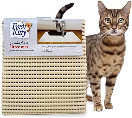 Fresh Kitty Durable XL Jumbo Foam Litter Mat – BPA and Phthalate Free, Water Resistant, Traps Litter from Box, Scatter Control, Easy Clean Mats 40"x25" (9027) by RoyalPetIncorporated