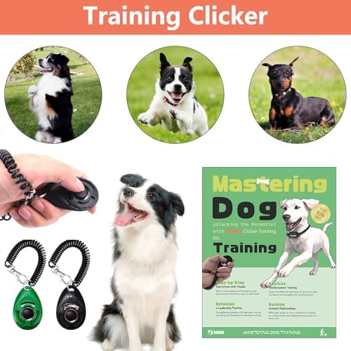 BARKIE Dog Training Kit - Treat Pouch, Pet Training Fanny Pack, 2 Puppy Training Clickers, Ultrasonic Silent Whistle, 2-in-1 Whistle Clicker, Clicker Training Guide Booklet, Dog Poop Bag (Black) - Image 4