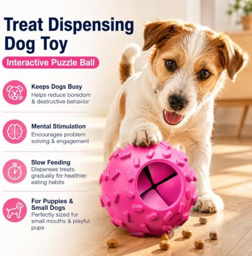 Treat Dispensing Dog Toy, Dog Puzzle Toy and Dog Treat Ball for Small Dogs - Image 2