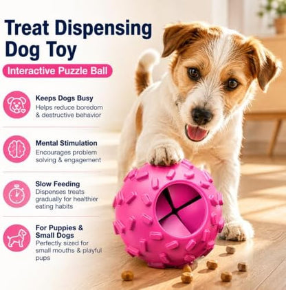 Treat Dispensing Dog Toy, Dog Puzzle Toy and Dog Treat Ball for Small Dogs - Image 2
