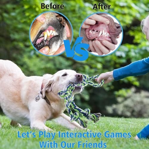 Rope Toy for Dogs, 2 Pack Large Dog Rope Toys for Aggressive Chewers, Heavy Duty Dog Toys for Large Medium Breed, Indestructible Tough Rope Chew Toys Tug of War Dog Toy Teeth Cleaning - Image 4