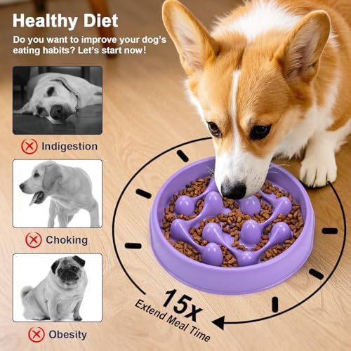 Slow Feeder Dog Bowls, Maze Dog Bowl Slow Feeder for Healthy Eating, Non-Slip Dog Food Bowl, Food-Grade Puppy Bowl, Slow Feeder Cat Bowl & Cat Food Bowl, Puzzle Dog Bowls for Small & Medium Pets - Image 2